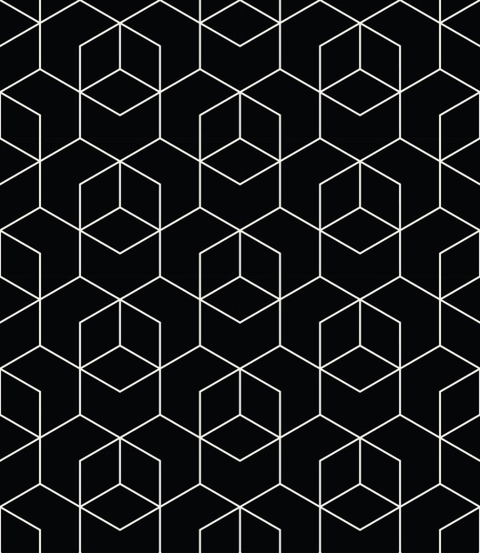 Naadloze geometrische lijn vector kubussen rasterpatroon - Vector, afbeelding