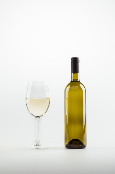 white wine in glass and bottle  - Photo, Image