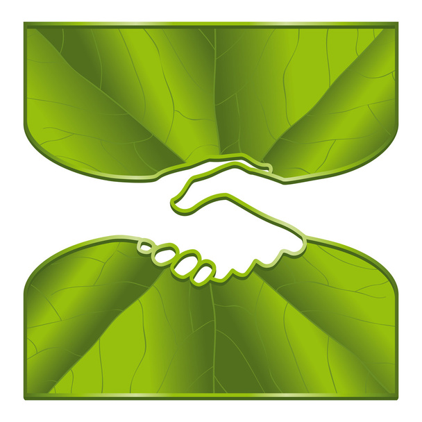 Ecology handshake - Vector, Image