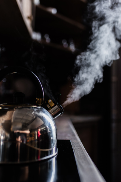 kettle boiling on electric stove - Foto, Imagem