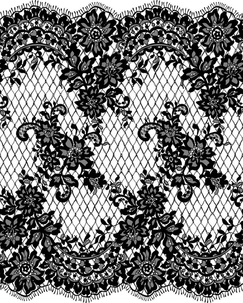 Απρόσκοπτη διάνυσμα μαύρη δαντέλα μοτίβο - Διάνυσμα, εικόνα