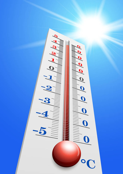 Termometre - hava sıcaklık ölçüm cihazı vektör - Vektör, Görsel