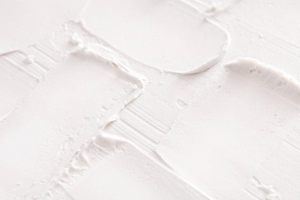 Decorative plaster texture, white relief backdrop - 写真・画像