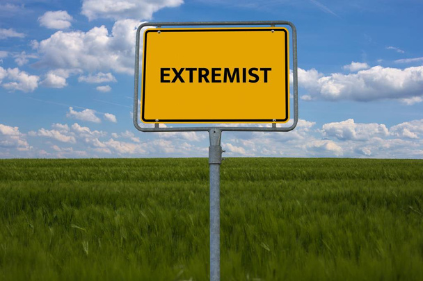 Extreem - conservatieve - beeld met woorden die zijn gekoppeld aan het onderwerp extremisme, word, afbeelding, illustratie - Foto, afbeelding