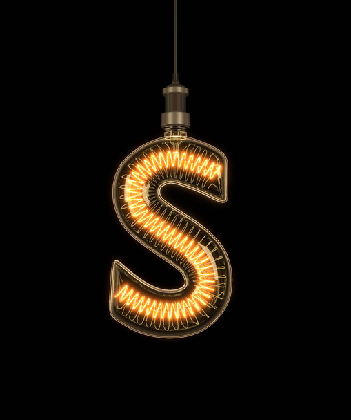 Alphabet S made of light bulb. - Photo, Image