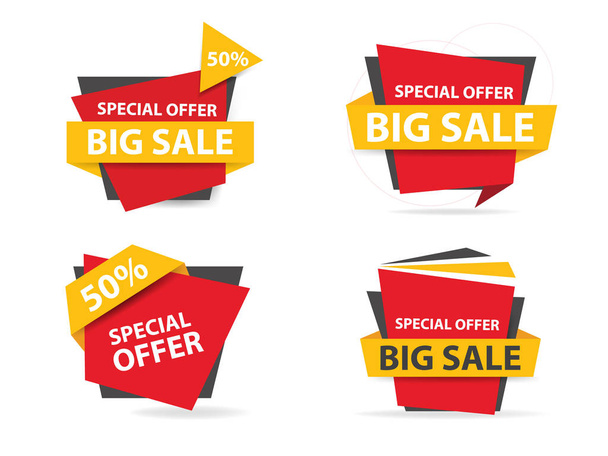 Colorful shopping sale banner template, discount sale banner collection set - Vector, Image