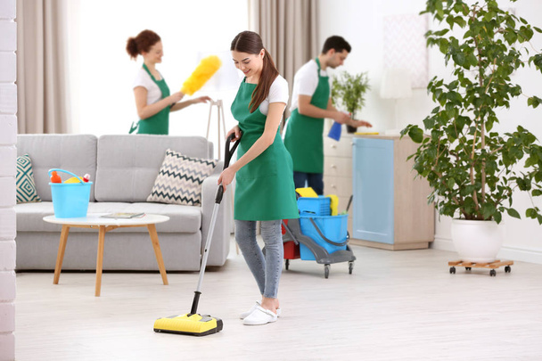 Cleaning service team working - Fotoğraf, Görsel