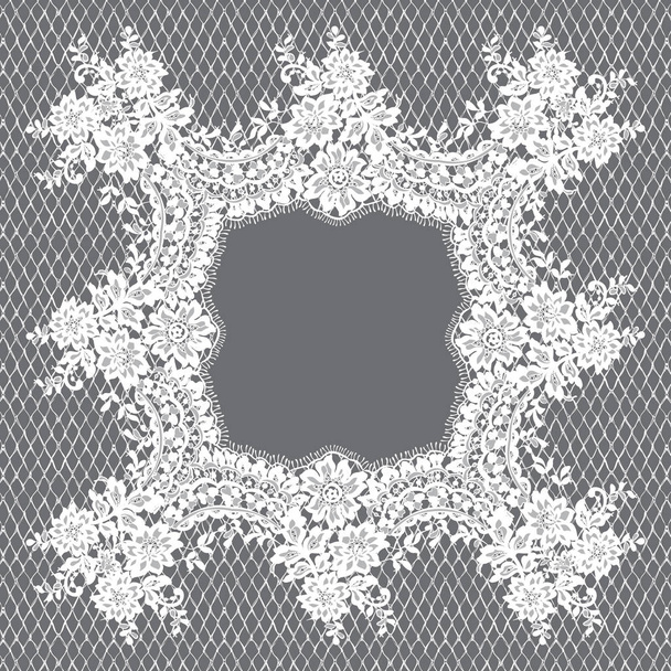 Vector witte Lace Frame - Vector, afbeelding