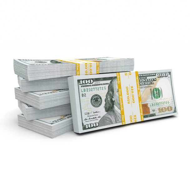 3d rendering lots of packs of US dollars - Foto, Bild