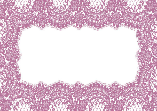 Bezešvá vektorová růžová krajka rám - Vektor, obrázek