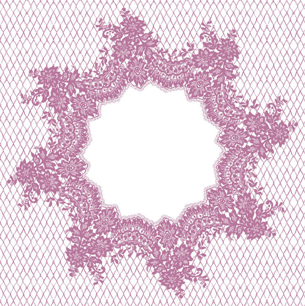 Векторна рожева рамка мережива
 - Вектор, зображення
