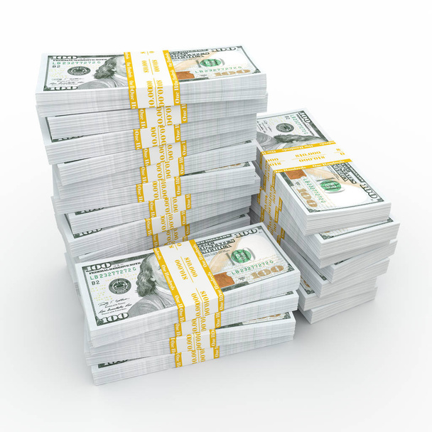3d rendering lots of packs of US dollars - Foto, immagini