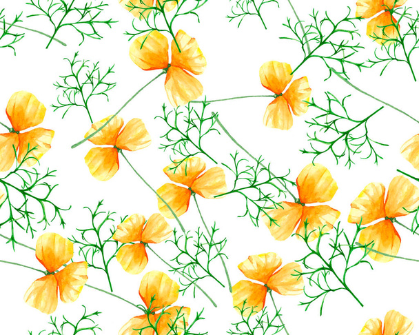 Yellow Nasturtium Pattern - Foto, Imagem