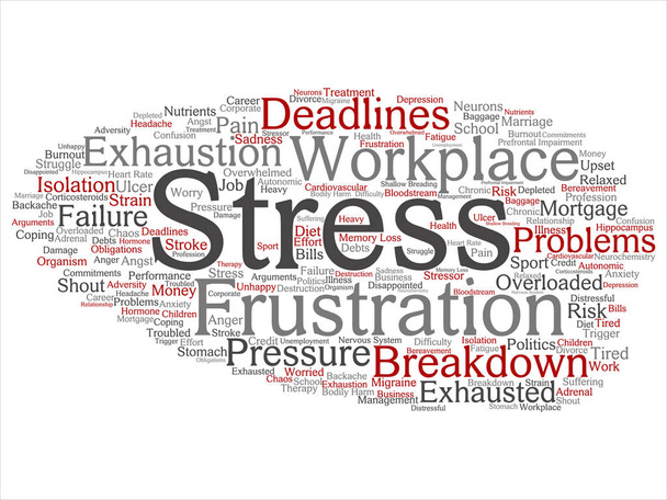a munkahelyi szó felhő stressz - Fotó, kép