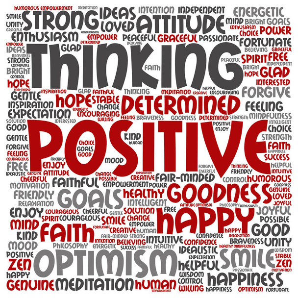 Wortwolke positiven Denkens  - Foto, Bild