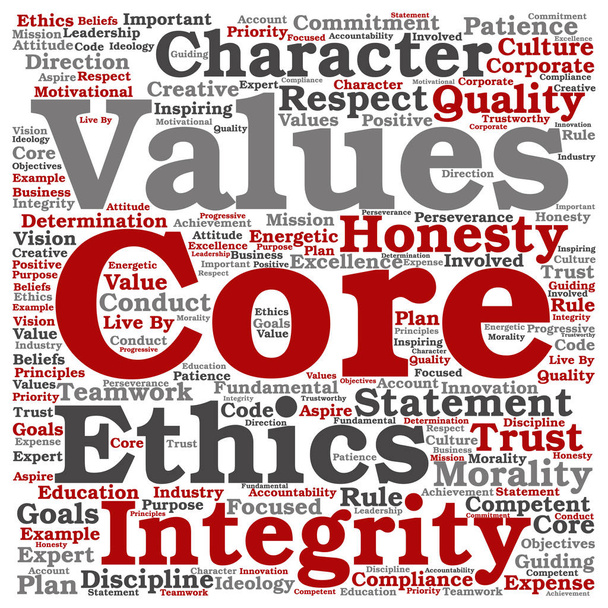 Conceptual core values word cloud  - Photo, Image