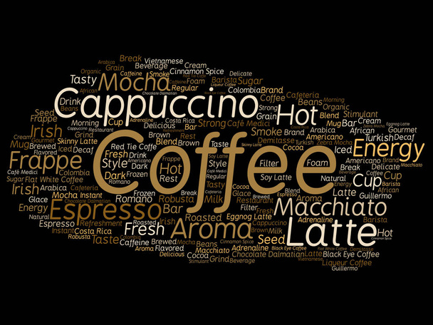 Konzeptionelle Kaffee-Wort-Wolke - Foto, Bild