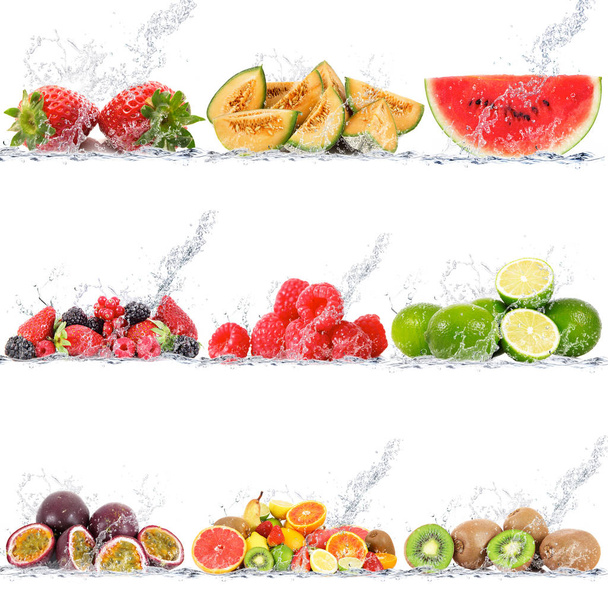fruits falling in water - Photo, Image