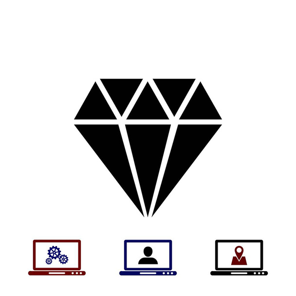 Icône vectorielle diamant - Vecteur, image