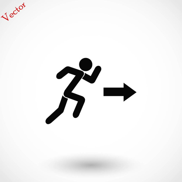  hombre corriendo figura y dirección icono de flecha
 - Vector, Imagen