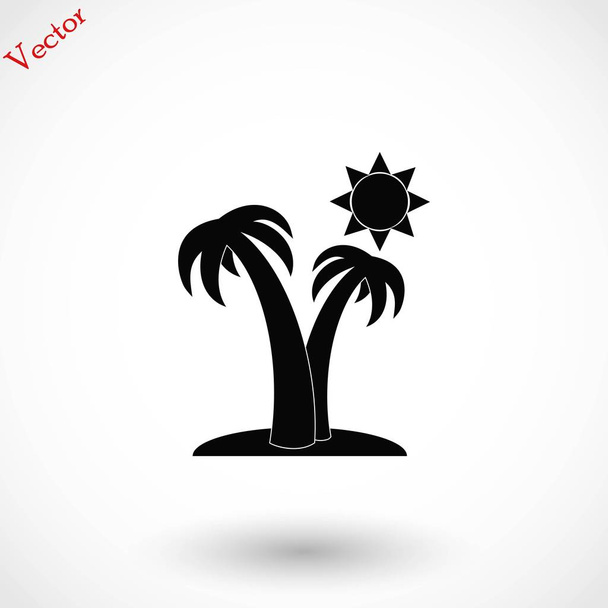 Palmy i ikona słoneczka - Wektor, obraz