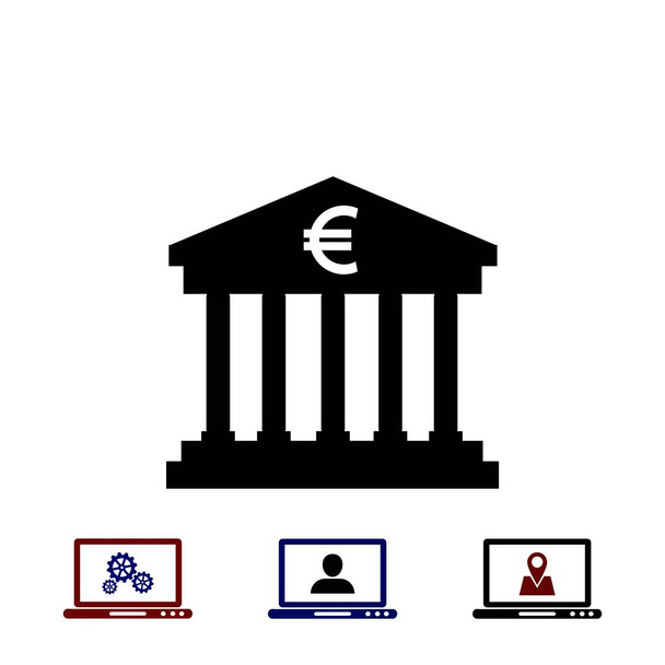 Euro icono vectorial Banco
 - Vector, Imagen