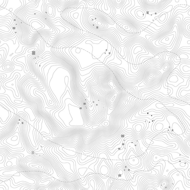 Naadloze patroon. De achtergrond van de topografische kaart met ruimte voor kopie naadloze textuur. Lijn topografie kaart contour achtergrond, geografische raster. Berg wandelweg over terrein . - Vector, afbeelding