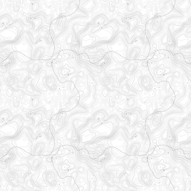 Seamless pattern. Topographic map background with space for copy Seamless texture. Line topography map contour background , geographic grid . Mountain hiking trail over terrain . - Vector, Image