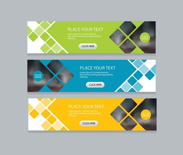 flat vector set astratto business aziendale orizzontale banner design template
 - Vettoriali, immagini