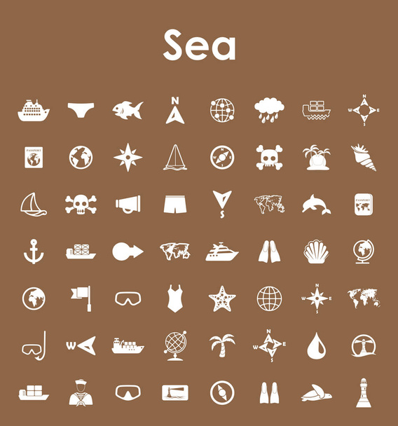 Reihe von einfachen Meeressymbolen - Vektor, Bild