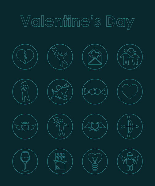 Set de iconos simples del Día de San Valentín
 - Vector, imagen