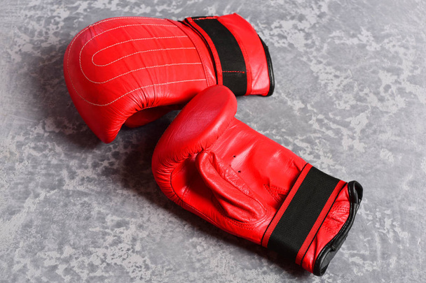 Knock out and strong punch concept. Pair of boxing sportswear - Фото, изображение