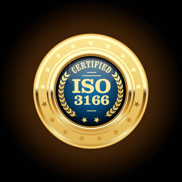 Medalla estándar ISO 3166 - códigos de país
 - Vector, imagen
