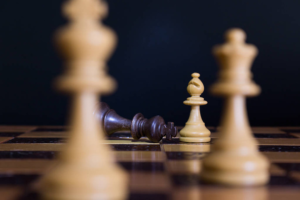 Chess photographed on a chess board - Фото, зображення
