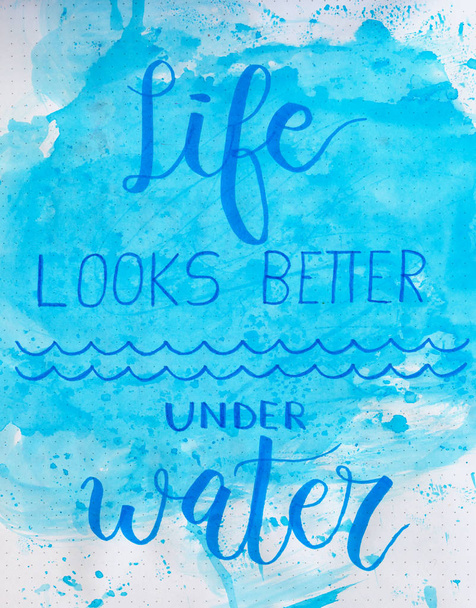 life looks better under water poster - Photo, Image