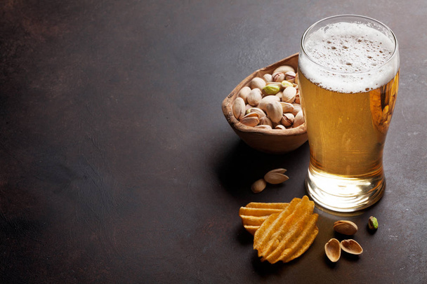 Lager beer and snacks  - Photo, Image