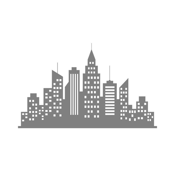 Grey city vector icon on white background   - Διάνυσμα, εικόνα