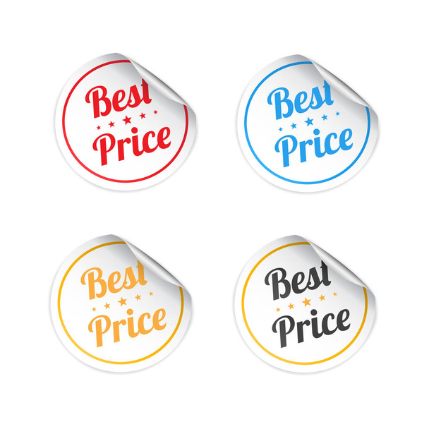 beste prijs stickers - Vector, afbeelding