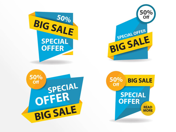 Colorful shopping sale banner template, discount sale banner collection set - Vettoriali, immagini