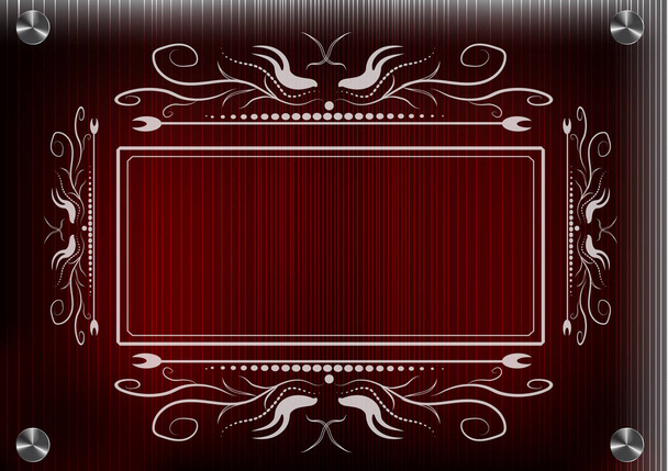 Lacy frame for photography on a red background - Вектор, зображення
