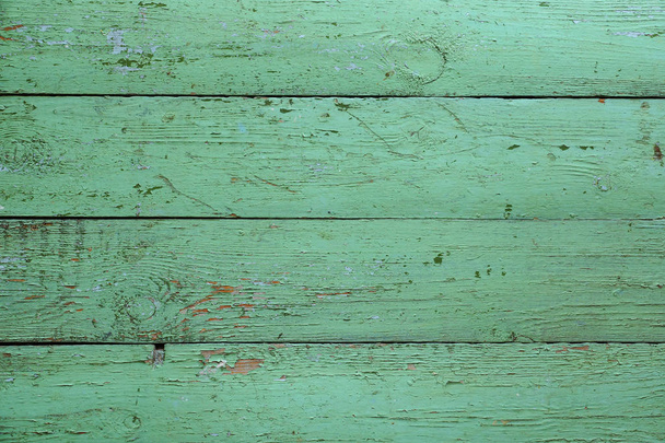 Old wooden green boards. Background. - Фото, изображение