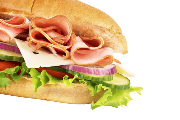 Close up on submarine ham sandwich - Фото, зображення