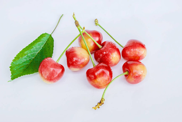 Yellow-red cherries. Selective focus.  - Photo, Image