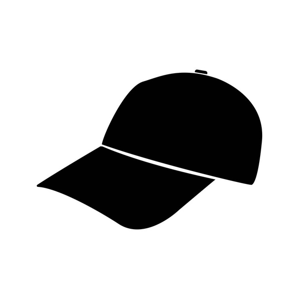 Baseball cap black color icon . - Vector, Imagen