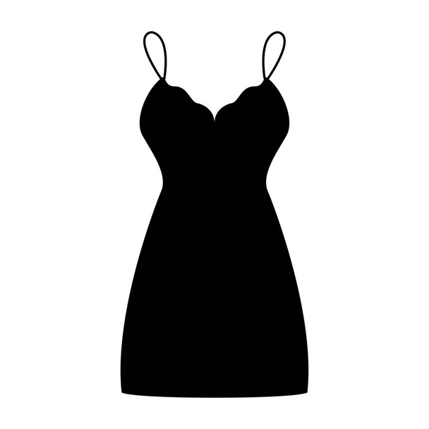 Sundress , combination or nightie black color icon . - Vector, Image