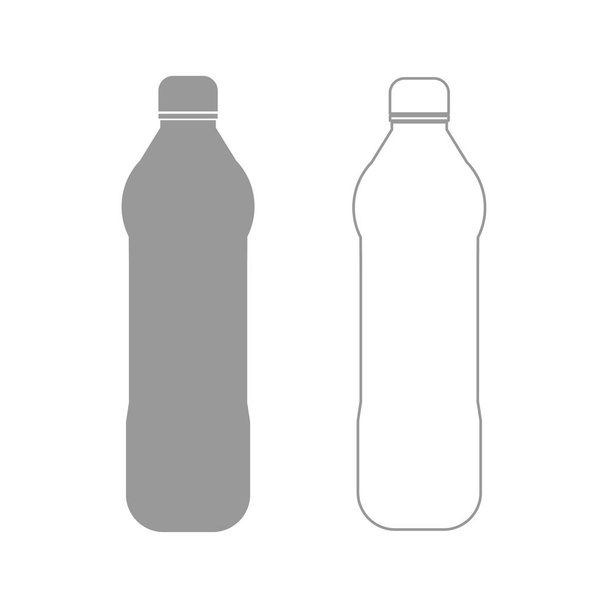 Botella de plástico de agua el icono conjunto gris
 . - Vector, Imagen