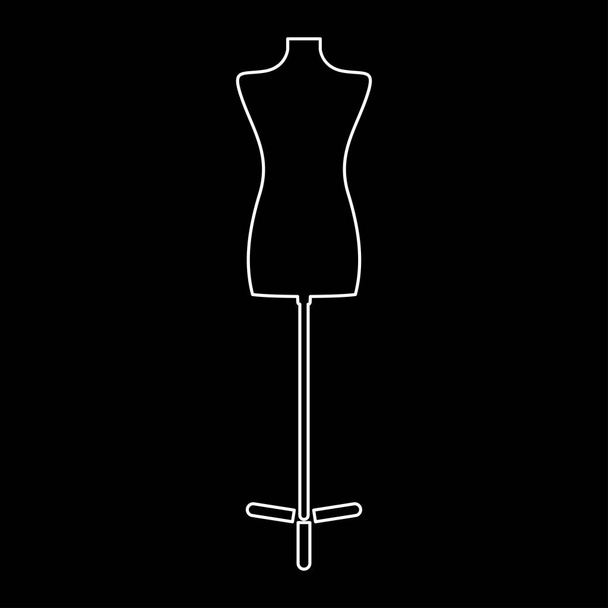 Модна підставка, жіночий тулуб Маннекін білий колір значок шляху
 . - Вектор, зображення