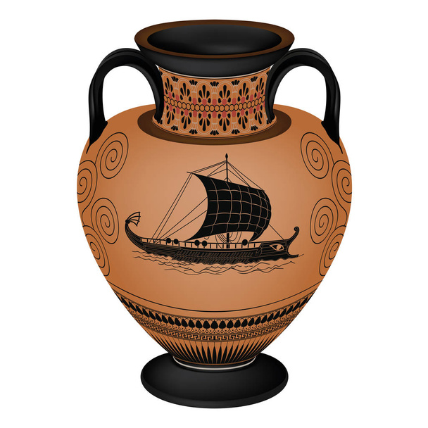 Vector Greek vase. - Διάνυσμα, εικόνα