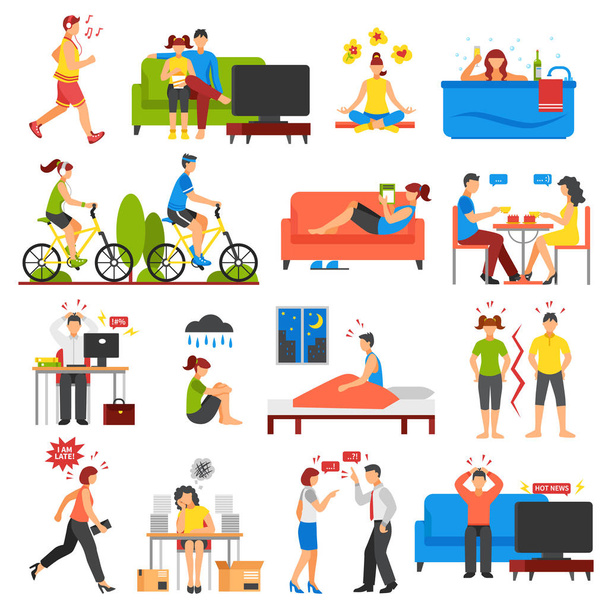 Stress And Relaxation Set - Vector, Image