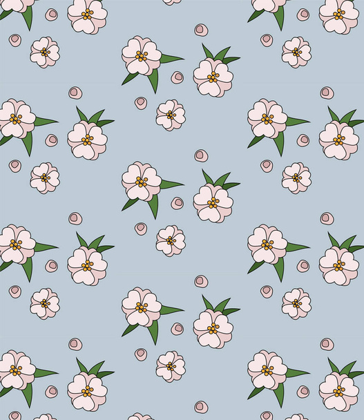 Seamless pattern  jasmine flowers vector illustration,   textile wrapper,  background - Vecteur, image